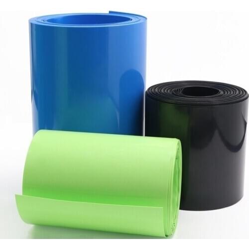 5M 258mm Width 18650 Lithium Battery Film Wrap PVC Heat Shrink Tube Sheath Cover Insulated Cable Sleeve Pack Protection Blue Bla