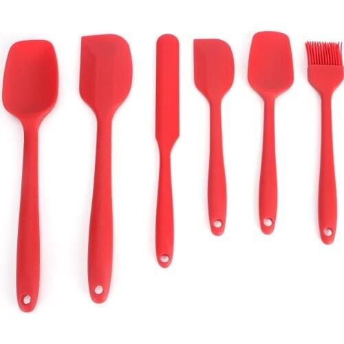 6PCS Set Silicone Spatula Cream Butter Scraper Brush Spoon Kitchen Cooking Baking Tools For Baking Cooking Stirring