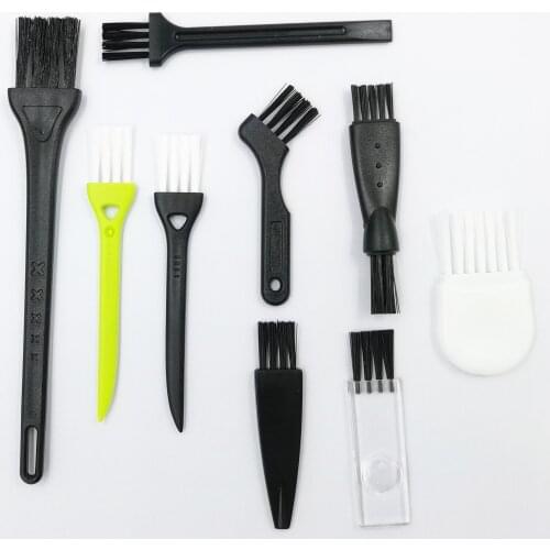 9pcs/set Nylon Portable Cleaning Brushes Plastic Lightweight Replacement Hairbrush Cleaning Brush For Razor Shaver Beard Clipper