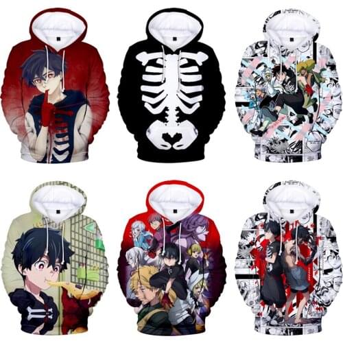 Anime Kemono Jihen Hoodies Kusaka Kabane Cosplay Costumes Printing Long Sleeve Hooded Coat Jacket Tops For Women Men Spring
