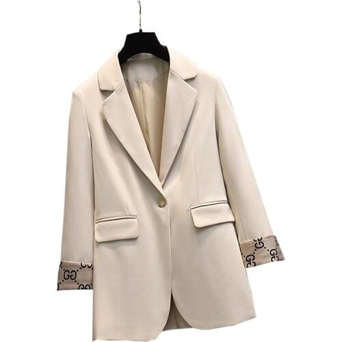 Oversize Womens Spring Suit Jacket 2021 New Vintage Female Suit Coat Jacket Long Sleeve Casual Jacket Top Lady Outerwear Blazer