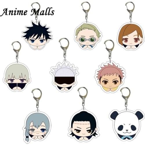 Loveliness Jujutsu Kaisen Yuji Itadori Keychain Fushiguro Megumi Cosplay Two-sided Acrylic Keyring Anime Jewelry Fans Souvenir