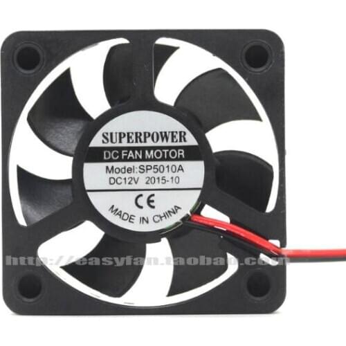 SUPERPWER SP5010A 501012V 5cm Two-wire Silent Radiator Charger Small Cabinet Battery Car Fan Computer Instrument Fan