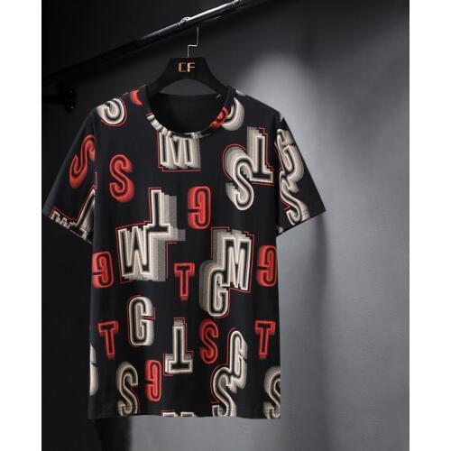 Plus 10XL 9XL 8XL 7XL T-shirts Streetwear Male Hip-hop Men Fashion Tees Causal Summer Short Sleeve Casual Cotton Letter O-neck