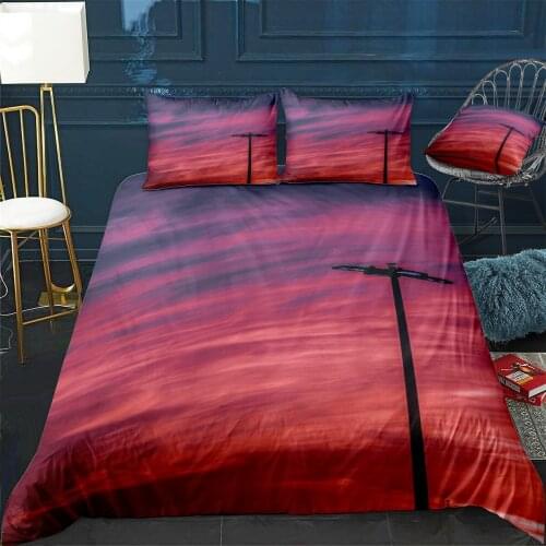 Art in Sky Quilt Cover Pillowcase 3Piece Comforter Bedding Set With Pillow Case Single Double Duvet Cover Home Decora