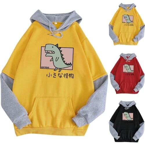 Unisex Kawaii Hoodies Mens Womens Autumn Velvet Stitching Loose Plus Size Pocket Hooded Pullovers Sweatshirt Couple Clothes