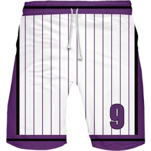 Kurokos Basketball Yosen High School 3D Mens Shorts Trunks Summer Quick Dry Beach Swiming Shorts Boys Pants Beach Pants