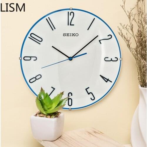 Wall Clock Nordic Design Blue Needle Clock Simple Quartz Clock Bedroom Living Room Silent Three-dimensional Digital Wall Clock