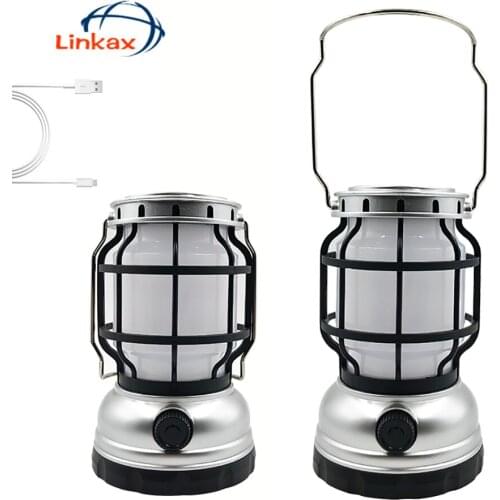 Portable Solar Hanging Lamp Retro Kerosene Lamp Camping Light Flame Light Lantern USB Rechargeable Powered Outdoor Nightlights