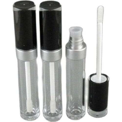 Empty Clear Plastic Lip Gloss Tube 8ml Round Plastic Lipstick Cosmetic Containers Professional Makeup Tools 50pcs/lot