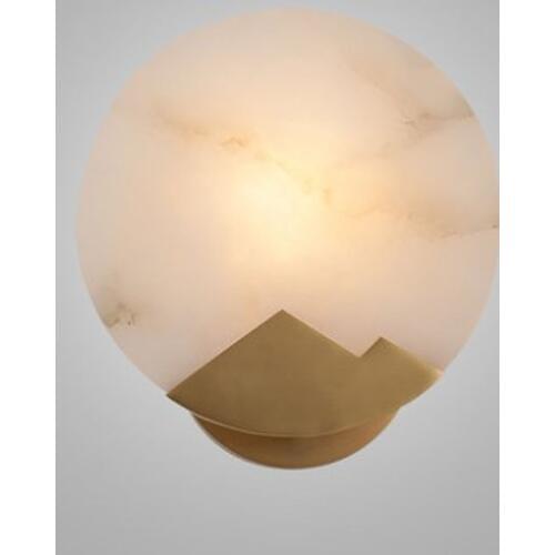 Northern Europe Post Modern Living Room Bedroom Aurichalceous Wall lamp Designer Hotel Guest Room Machine Head Marble Wall lamp