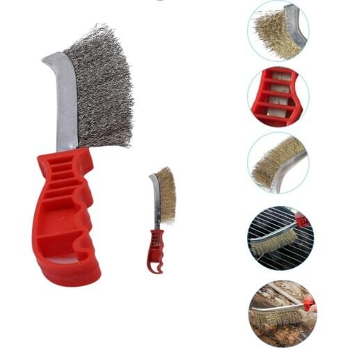 Grill Cleaning Brush Plastic Handle Steel Wire Brush Grill Cleaning Tools Picnic Kitchen BBQ Barbecue Wire Brushes Clean Tool