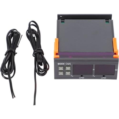 Stc-3008 110-220V Dual Digital Thermostat Temperature Controller For Incubator Thermostat Hygrometer Dehumidifier Humidistat