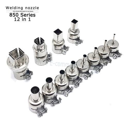 Universal Hot Air Gun Nozzles 12PCS Each Kind Specification Kit BGA Soldering Station Rework Stations Nozzle Welding Accessories