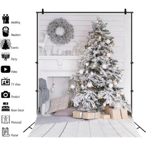 Yeele Christmas Background Baby Photography Gift Pine Winter White Wood Floor Backdrop Indoor Photocall Photo Studio Photophone