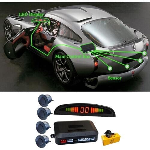 Vehicle SUV 4 Sensors LCD Car Auto Backup Reverse Rear Sound Alarm