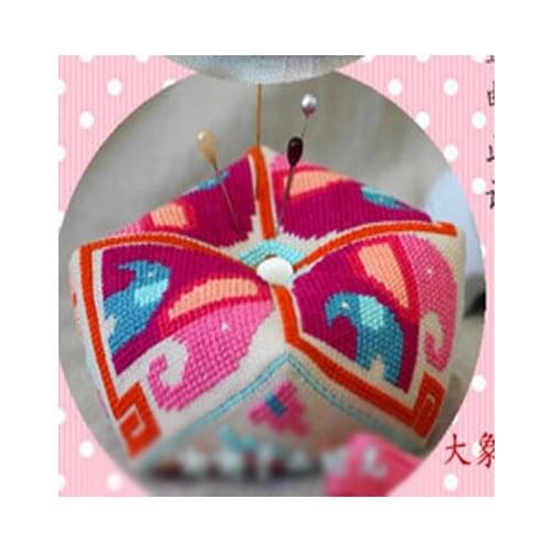 ZC037 Pin Needle Cushion 18CT White Fabric Biscornu Needlework DIY Kit For Embroidery Cotton Thread Set Counted Cross-Stitching
