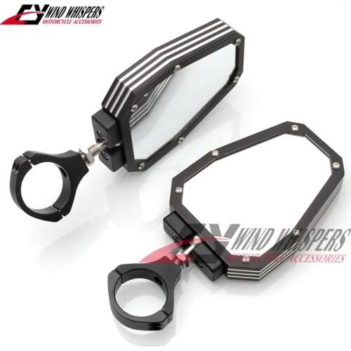 CNC 1.75" UTV /ATV For Polairs RZR 1000 XP For Yamaha Rhino 1.75" UTV SXS Roll Cage Rearview Mirrors For Can-Am Commander 1000