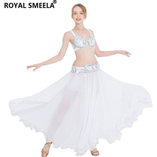 Fringe belly dance costume belly dance rhinestone bra belt 720 degree skirt Carnival costume 3pcs set womens dancing outfit