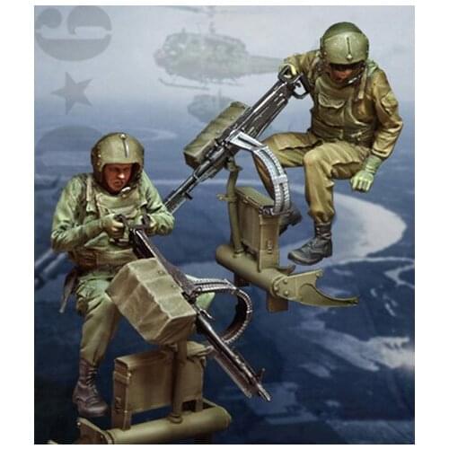 1/35 Resin Model Building Kit Figure U.S Gunner with MG