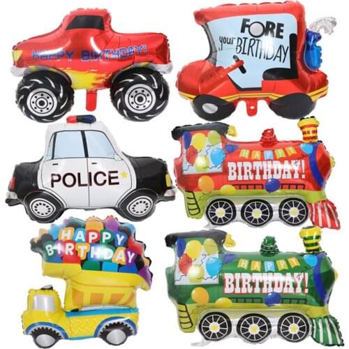 1pcs Cartoons Car Aluminum Foil Balloons Wedding Car Train Children Birthday Party Decoration Globos Baby Shower Toys Decor
