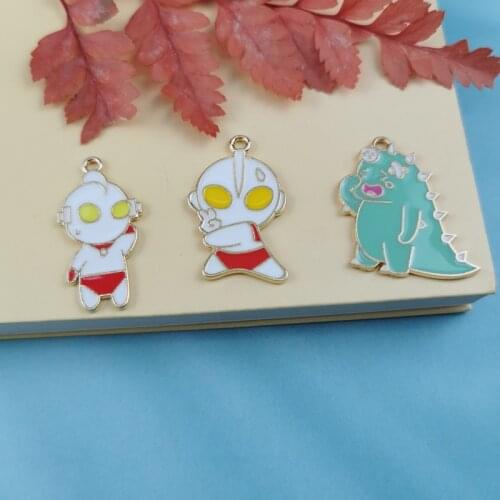 10pcs Enamel Cartoon Character Dinosaur Charm For Jewelry Making And Crafting Fashion Earring Pendant Bracelet Necklace Charms