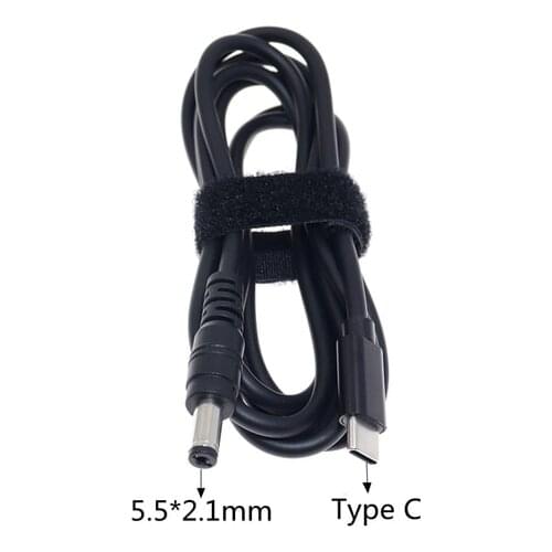 100Pcs USB Type C To DC 5.5x2..1mm 5.5*2.1 Male Plug Converter PD Charging Cable Cord For Laptop Power Adapter