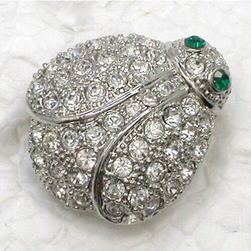12pcs/lot Wholesale Fashion Brooch Crystal Rhinestone Small beetles Pin brooches C102126