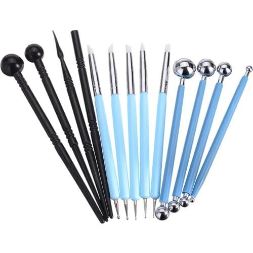 Silicone Clay Sculpture Tool set Dual-headed Tip Pens Polymer Sculpture Tools Suitable For Clay Sculpture Cake Decoration Crafts