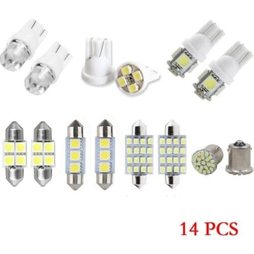 14pcs/lot LED T10 36mm Car Auto Interior Map Dome License Plate Replacement Light Kit White Lamp Set