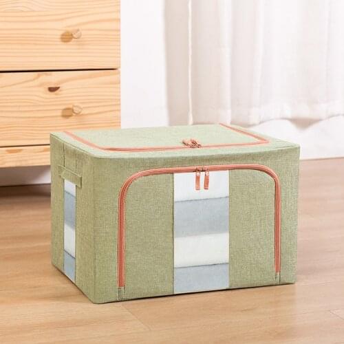 22L No Smell Durable Large Clothing Bedding Toys Storage Basket Bags Containers Organizers Storage Boxes with steel frame