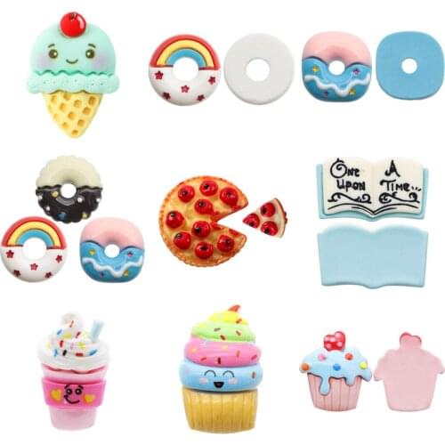 5Pcs Resin Food Flatback 3D Resin Cabochon Scrapbook Kawaii DIY Embellishments Accessories Phone Decoration,5Yc20818