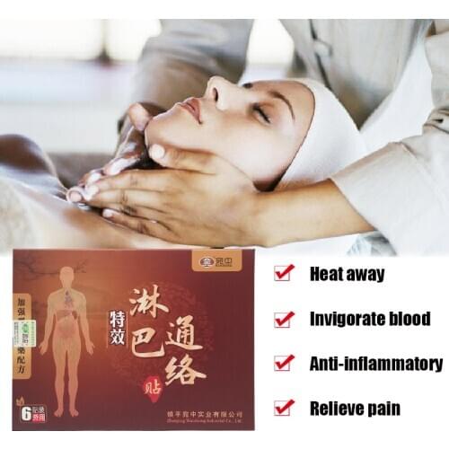 6-18pcs Lymphatic Tongluo Patch can effectively eliminate lymph nodes. Chinese herbal formula massage has better effect