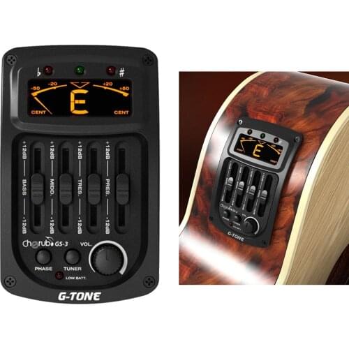 Acoustic Guitar Pickup Preamp System 4 Bands Pickup Guitar Preamp Equalizer Preamp Folk Guitar Pickup Musical Instrument