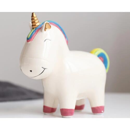 Kids Money Box Christmas Gifts Ceramic Unicorn Children Piggy Bank Home Decorative Ins Cute Animal Coin Boxes Drop Shipping