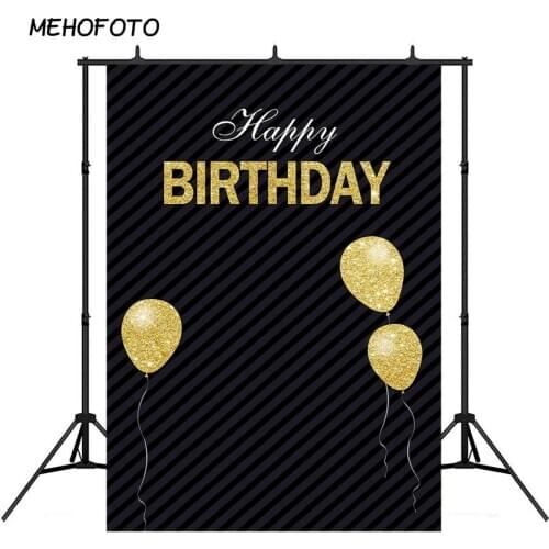 MEHOFOTO Happy Birthday Photography Backdrop Golden Balloon Decorations Birthday Party Backdrops Photobooth Background Props