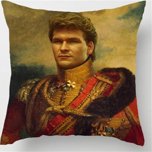 Hot Selling Patrick Swayze Replaceface Customized Zippered Square Throw Pillowcase Zippered Pillow Sham Protector