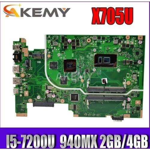 Akemy Geforce 940MX 2GB/4GB For ASUS Vivobook 17 X705U X705UQ X705UV X705 Laptop motherboard test good I5-7200U
