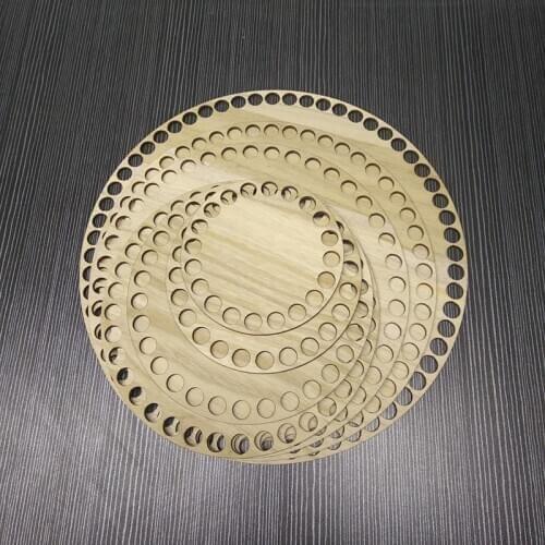 All sizes Round SET x7pcs bottoms for crochet basket circle wood shape with holes diy knitting base