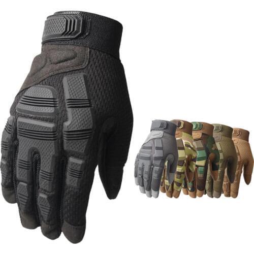 Newest ! Rubber Protection Tactical Gloves Men Armor Gloves Airsoft Sport Hunting Outdoor Full Finger Gloves