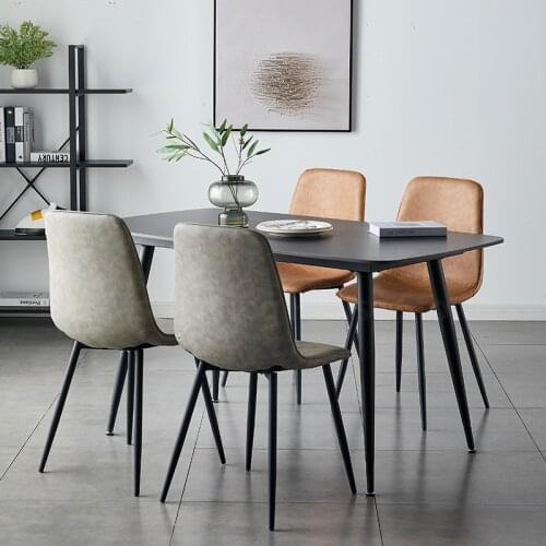 Nordic Dining Chairs Kitchen Furniture Backrest Home Dining Chair Negotiation Restaurant Simple Modern Creative Leather Chair