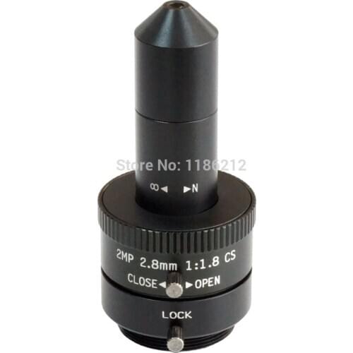 2.0 Megapixel Manual Iris Pinhole lens 2.8mm,1/3" CS Mount Lens ,CCTV lens for Machine Vision Lens cameras