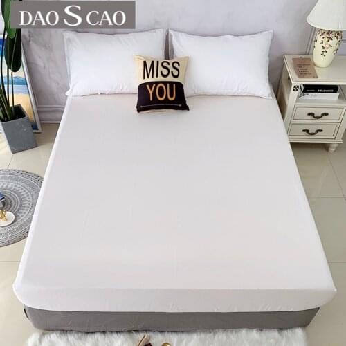 3 Pieces 100% Polyester Solid Color Bed Sheet Pillowcase Three-Piece Mattress Cover Non-Slip Elastic Band Hot Sale Oversized