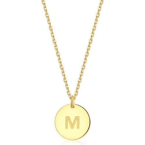 Fashionable Lovers' Electroplated Gold Letter "A" And "M" Pendant Necklace