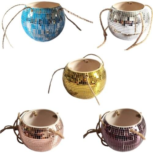 Courtyard Garden Hanging Planter Pot Flowerpot Basket Pots Creative Succulent 1PC New Hydroponic Color Mosaic Ceramic Wall Decor