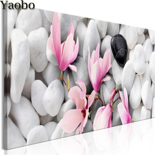 Full Square/round Diamond 5D DIY Diamond Painting Magnolia Flowers Stone Embroidery Cross Stitch Rhinestone Mosaic Home Decor