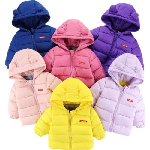Girls Down Jackets Boys Outerwear 1-6 Years Fashion Autumn Baby Girls Jacket Boy Hooded Outerwear Winter Children Coats Jackets