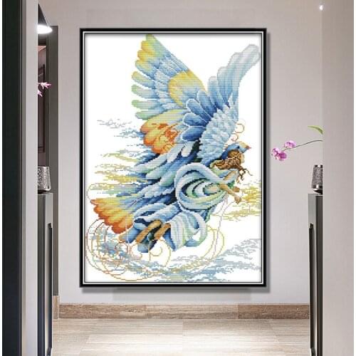 Joy Sunday flying angel pattern 11ct 14ct printing cross stitch handmade needlework embroidery embroidery set home decoration pe