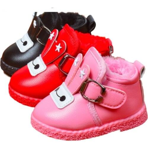 Insole 11.5-13.5cm Winter Cute Bunny Baby Winter Boots For Girls Baby Snow Toddler Shoes