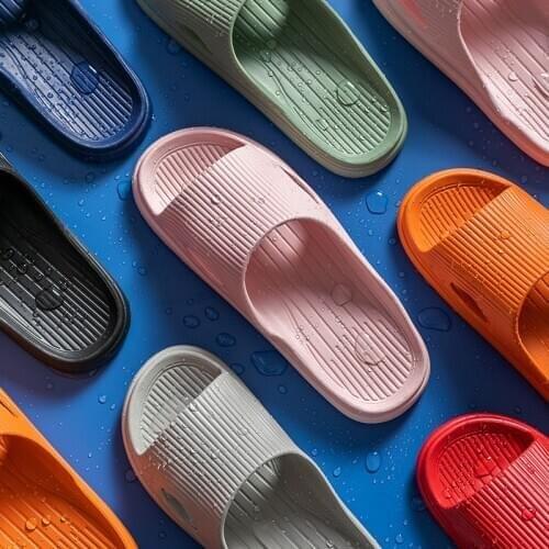 Similarfree Thick Sole Home Couple Slippers Seven Colors PU 36-45 Size Lightweight Women Shoes Ladies Platform Flat Shoes Sandal